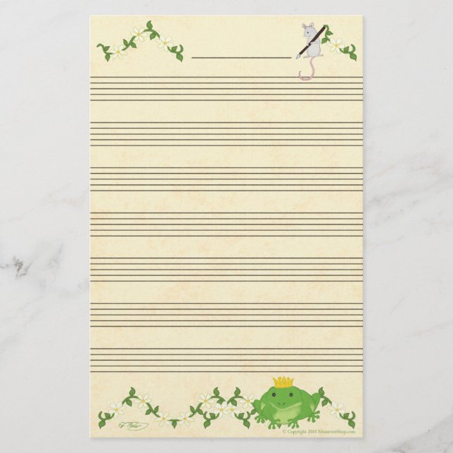 Papeterie Frog Prince & Souris Music Papier manuscrit (Devant)