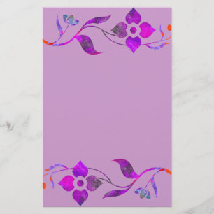 Papeterie Frontière pourpre de fleur