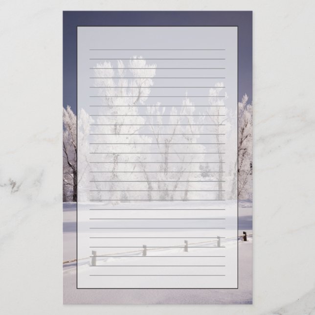 Papeterie Frost a couvert les arbres et la barrière, le (Devant)