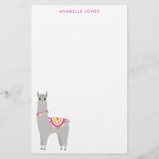 Papeterie Fun Llama Personnalisé (Devant)