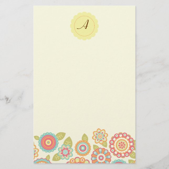 Papeterie Funky Boho Retro Flowers Mariage (Devant)