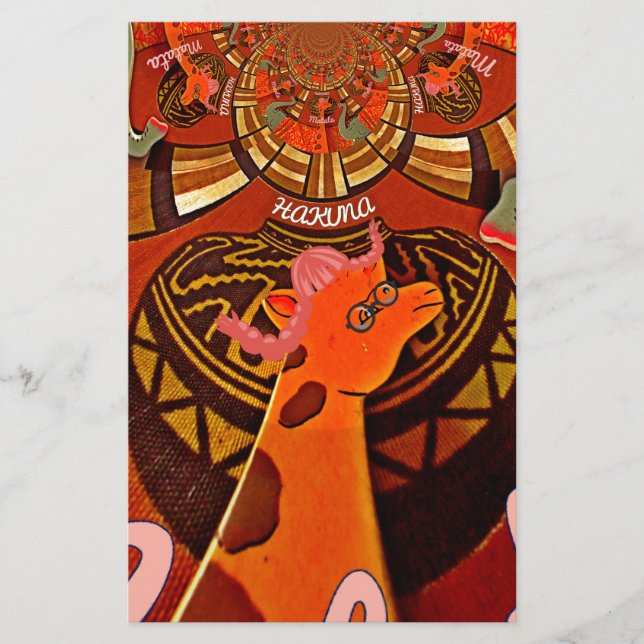 Papeterie Funny Elegant Giraffe Accessoré Style Africain (Devant)