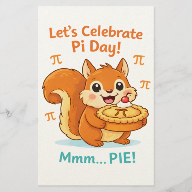 Papeterie Funny Pi Day Animal with Pie – Math Lover Gift (Devant)