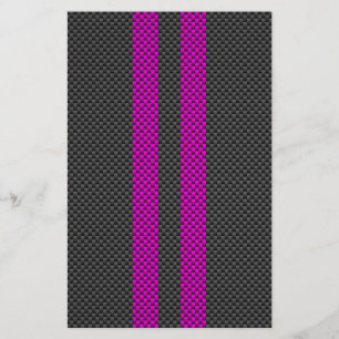 Papeterie Fuschsia Pink Stripes en fibre de carbone