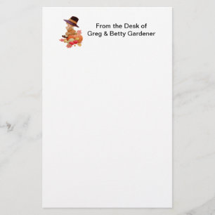 Papeterie Garçon pèlerin vintage priant sur Citrouille