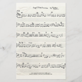 Papeterie Garde De La Feuille Promise Papier à lettres Musiq