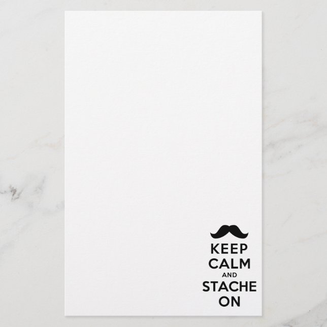 Papeterie Gardez le calme et le Stache dessus (Devant)
