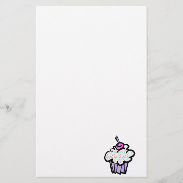 Papeterie gâteau cupcake pois pastel (Devant)