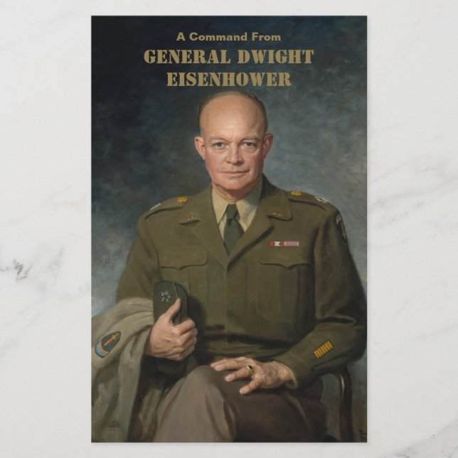 Papeterie Général Dwight Eisenhower Portrait peint 5 étoiles (Devant)