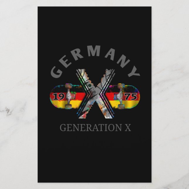 Papeterie Génération X Allemagne 1975 Skateboard (Devant)