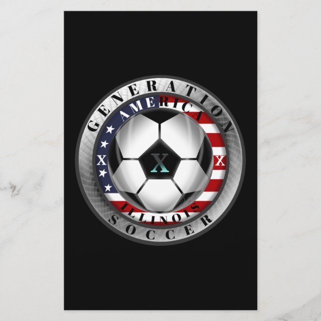 Papeterie Génération X American Soccer de l'Illinois. (Devant)