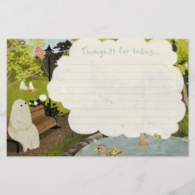 Papeterie Gfantôme mignon - étang de canard été (Devant)