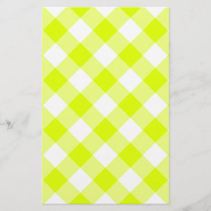 Papeterie Gingham jaune chartreuse