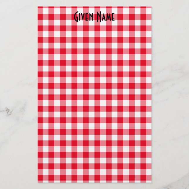 Papeterie Gingham Rouge (Devant)