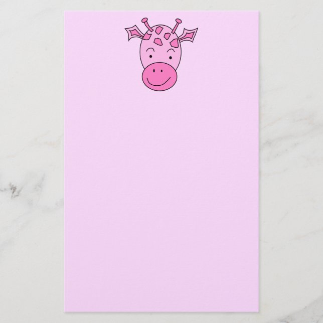 Papeterie Girafe rose mignonne (Devant)