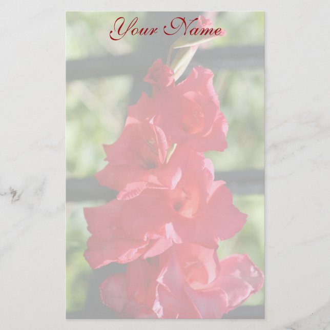 Papeterie Gladiola rouge stationnaire (Devant)