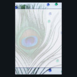 Papeterie Glam Peacock Feather Blue<br><div class="desc">Des plumes de paon et des bijoux sont présentés sur cette papeterie design.</div>