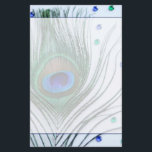Papeterie Glam Peacock Feather Blue<br><div class="desc">Des plumes de paon et des bijoux sont présentés sur cette papeterie design.</div>