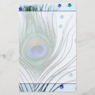 Papeterie Glam Peacock Feather Blue