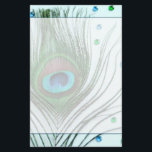 Papeterie Glam Peacock Feather Turquoise<br><div class="desc">Papeterie Peacock. Des plumes de paon et des bijoux sont présentés sur cette papeterie design.</div>