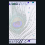 Papeterie Glam Peacock Plumes violet<br><div class="desc">Des plumes de paon et des bijoux sont présentés sur cette papeterie design.</div>