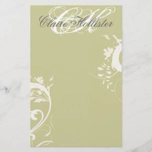 Papeterie Golden Floral Monogramme Tourbillons Feminine