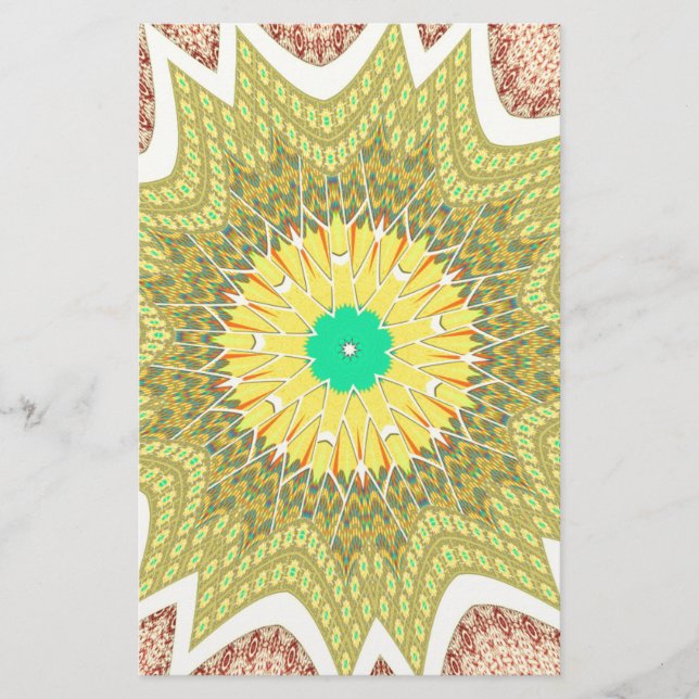 Papeterie gOLDEN JAUNE motif tribal d'origine africaine (Devant)