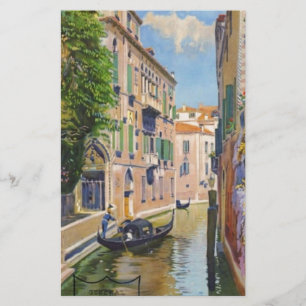 Papeterie Gondoles du Grand Canal vintage Venise Italie Voya