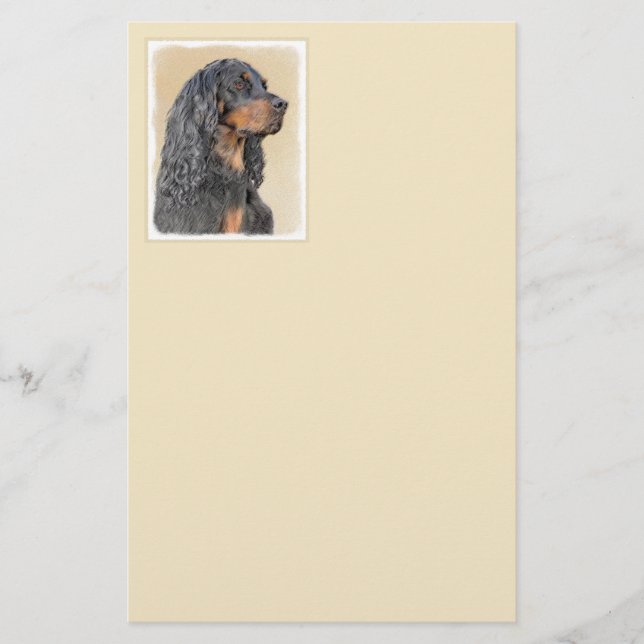 Papeterie Gordon Setter Peinture - Joli art original chien (Devant)