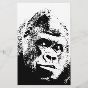 Papeterie Gorille Pop Art Noir Blanc