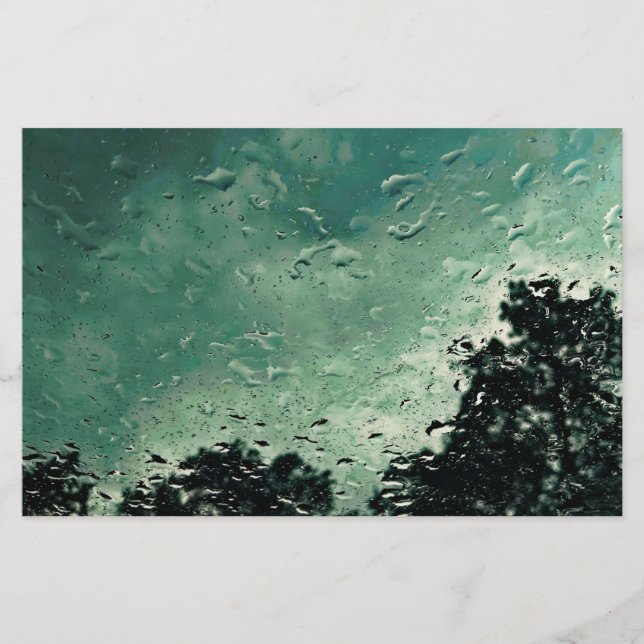 Papeterie gouttes de pluie sur la fenêtre  (Devant)
