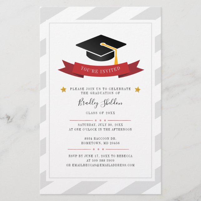 Papeterie Grad 2022 Graduation Party Modern Invitation Card (Devant)