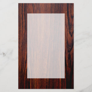 Papeterie Graine de bois foncé en acajou   motif en bois bru