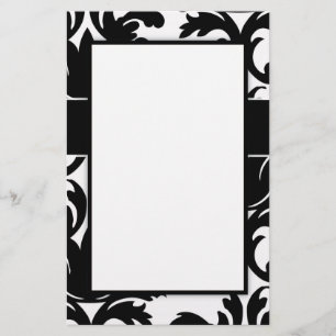 Papeterie grand design damassé blanc et noir