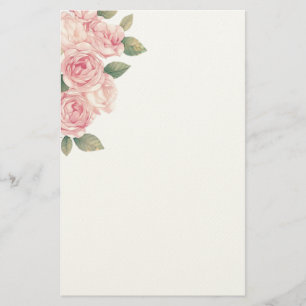 Papeterie Grands roses rose-clair comme décoration