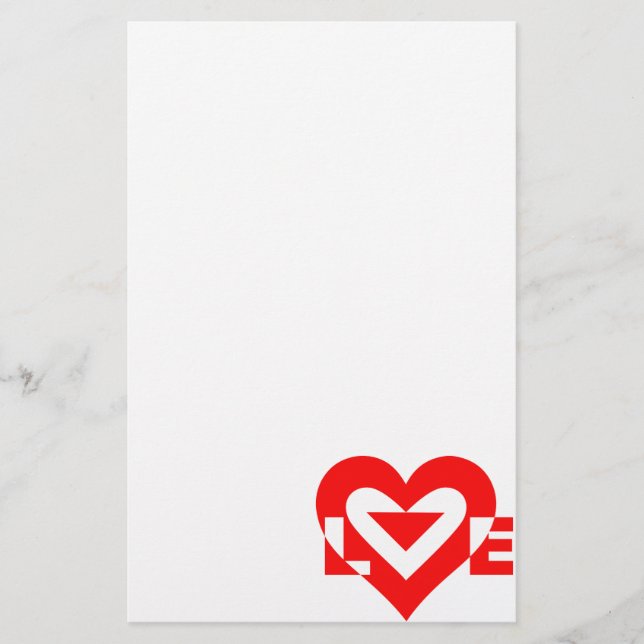Papeterie Graphique d'amour cool, Rouge (Devant)