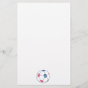 Papeterie graphisme de script de football rouge et bleu
