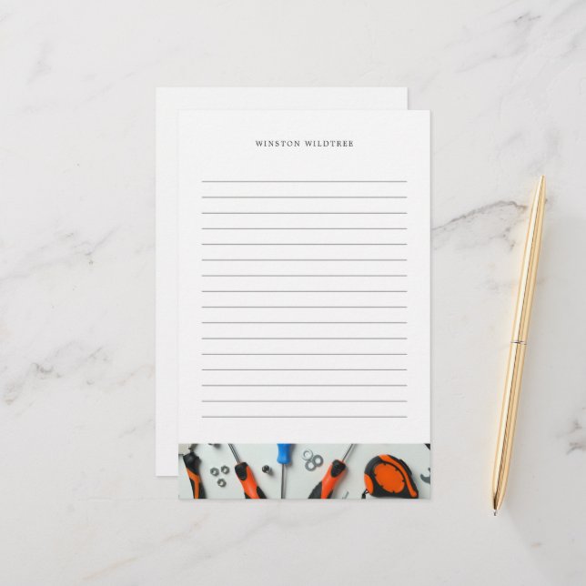 Papeterie Grappe de construction | Avec lignes (Devant/Arrière en situation)