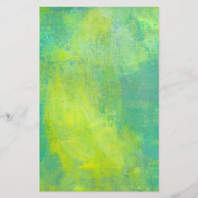 Papeterie Gras Bright Abstract Design en vert et jaune (Devant)