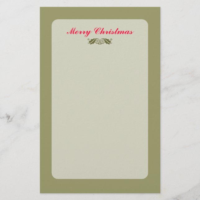 Papeterie Green Christmas Holly Feuilles (Devant)