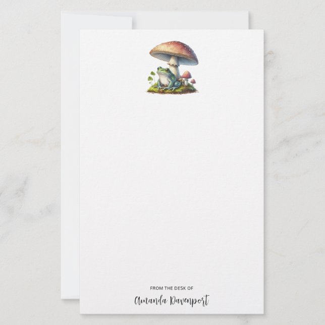 Papeterie Grenouille sous un champignon Mignon Nature (Devant)