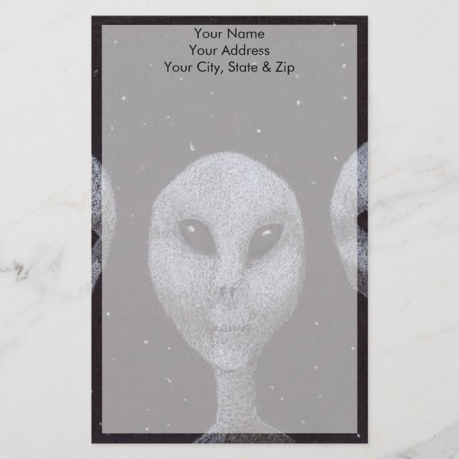 Papeterie Gris Alien (Devant)