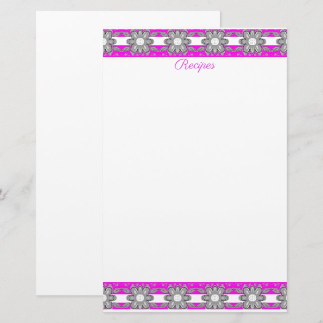 Papeterie Gris rose et blanc (Devant / Derrière)