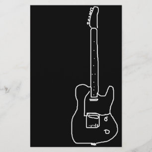 Papeterie guitare noire et blanche