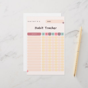 Papeterie Habit Tracker Daily Checklist for Activities