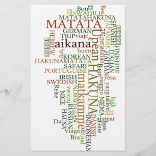 Papeterie Hakuna Matata Global Word Cloud Art