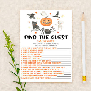 Papeterie Halloween Citrouille Trouver Le Baby shower Invité