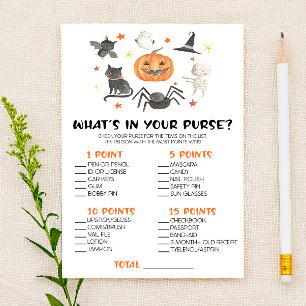 Papeterie Halloween Citrouille What's In Purse Baby shower J