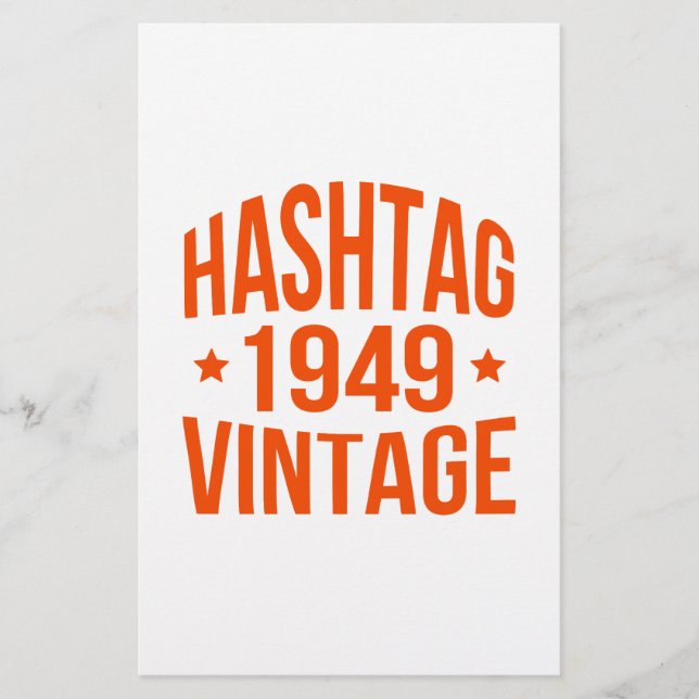 Papeterie Hashtag Vintage 1949 (Devant)