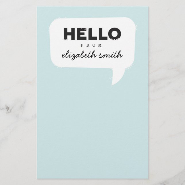 Papeterie Hello Stationery Turquoise (Devant)